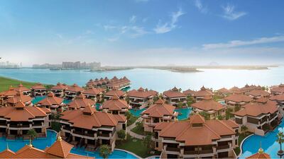 Stitched Panorama image of Seven Tides Anantara Residences, Dubai The Palm. Courtesy Seven Tides