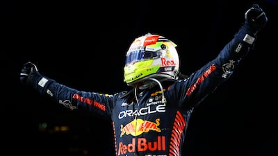 Race winner Sergio Perez. Getty