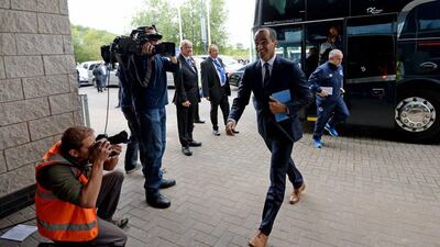 Roberto Martinez, manager of Everton, shown as arriving at the stadium before Everton opened their Premier League season against Leicester City. Ross Kinnaird / Getty Images / August 16, 2014
