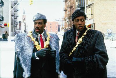 Eddie Murphy and Arsenio Hall in 'Coming to America'. Courtesy Paramount Pictures