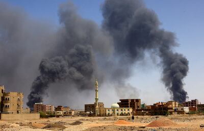 A scene of aerial bombardment during clashes between the paramilitary RSF and the army in Khartoum North, Sudan. Reuters