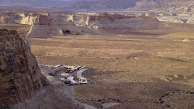 Aerial view of the valley from Mesa at Amangiri.