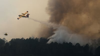 Water is dropped near Saint-Jean-d'Illac, south-western France. AFP