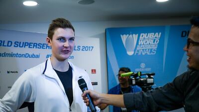 Viktor Axelsen of Denmark is back in Dubai to defend his Dubai World Superseries title. Victor Besa for The National