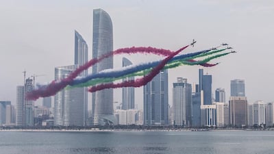 Thousands of visitors to Abu Dhabi’s Corniche witnessed a spectacular demonstration of the country’s military capabilities on Thursday. Philip Cheung / Crown Prince Court Abu Dhabi