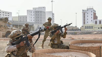 The UAE Armed Forces and the Jordanian Armed Forces participate in the joint military drill.
