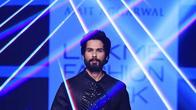Actor Shahid Kapoor looks dapper in an Amit Aggarwal creation. AFP