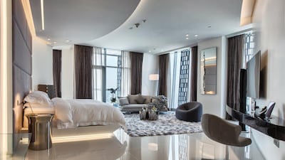 The property comes with five bedrooms. This is the master bedroom. Courtesy LuxuryProperty.com