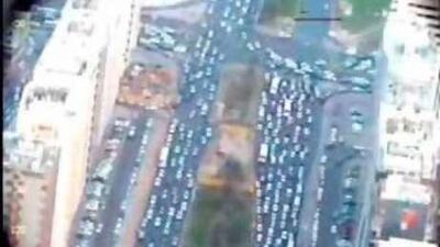 The traffic chaos caught on police video.