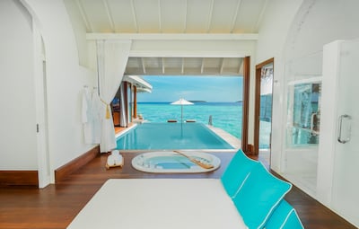 The overwater villa at Anantara Kihavah Maldives Villas. Photo: Anantara