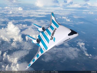 Airbus' blended wing aircraft demonstrator could slash fuel consumption by up to 20 per cent. Courtesy Airbus / S.Ramadier