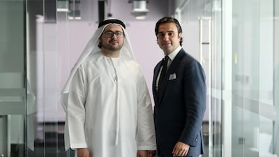 Hamad Al Mutawaa and Christopher Flinos, of CH Stirling at their office in Dubai Media City in Dubai. Pawan Singh / The National