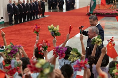 The two leaders discussed regional issues after a welcoming ceremony in Beijing. Getty Images