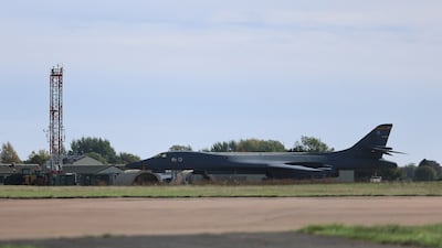 US B-1 Lancer bombers at RAF Fairford, an airbase where Iran has been linked to an alleged terror plot. EPA