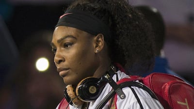 Serena Williams shown entering Arthur Ashe Stadium on Tuesday for her quarter-final match against sister Venus in the US Open. Carlo Allegri / Reuters