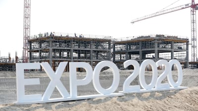 Construction work on the Expo 2020 site at the Al Wasl Plaza in Dubai in November, 2017. Chris Whiteoak / The National