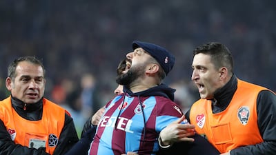 Trabzonspor fans attacked Fenerbahce players after the Super Lig match on March 17, 2024. Fener won the match 3-2. EPA