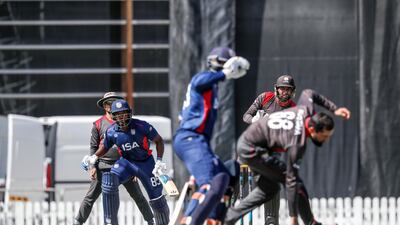 The USA team bat against the UAE during the 50-over match in Dubai. Antonie Robertson / The National