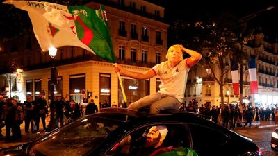 Algeria supporters celebrate their team reaching the Africa Cup of Nations final. AFP