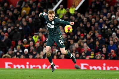The ball hits Duncan Watmore's arm in the build-up to Middlesbrough's equalising goal against Manchester United. Getty Images