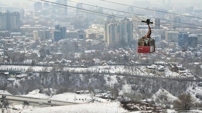 Almaty, Kazakhstan is set in a mountainous landscape. Visitors can enjoy panoramic views from its highest point, Kok Tobe. iStockphoto.com