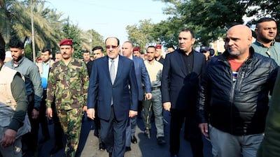 Former Prime Minister Nuri al-Maliki attends the funeral of the Iranian Major-General Qassem Soleimani, top commander of the elite Quds Force of the Revolutionary Guards, and the Iraqi militia commander Abu Mahdi al-Muhandis, who were killed in an air strike at Baghdad airport, in Baghdad. REUTERS