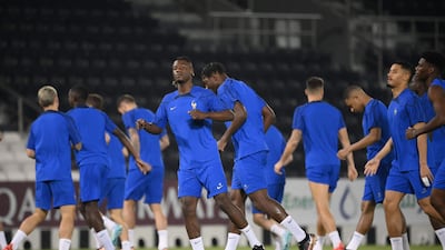 France take part in a training session at Al Janoub Stadium. AFP