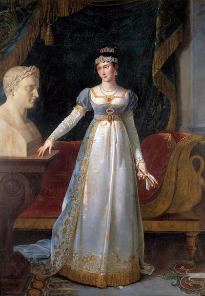 Portrait of Pauline Bonaparte wearing an empire-line dress. Getty Images
