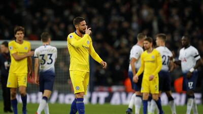 Olivier Giroud after Chelsea's defeat at Tottenham. Reuters