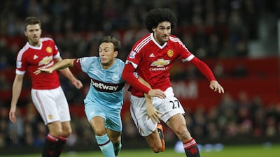 Marouane Fellaini led the attacking moves for Manchester United in the absence of striker Wayne Rooney. Reuters / Andrew Yates