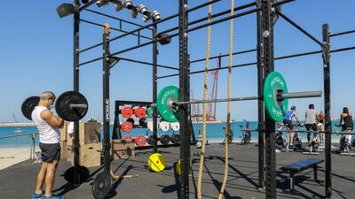 The Warehouse outdoor gym at JBR in Dubai. Victor Besa for The National