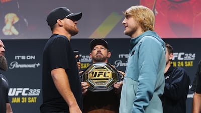 Justin Gaethje, left, and Paddy Pimblett face off this weekend in Las Vegas, Nevada for the interim UFC lightweight title. Zuffa LLC