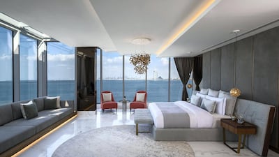A bedroom at a penthouse on the Palm. Courtesy of Palma Holding