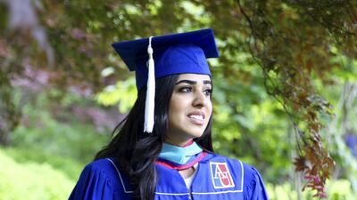 Maitha Qambar, 24, has just completed a master’s degree in Terrorism and Homeland Security from the prestigious American University in Washington DC. Courtesy Maitha Qambar