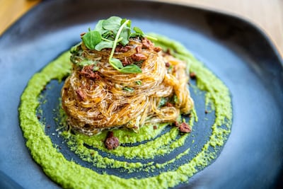 A dish from Folia at the Four Seasons Los Angeles at Beverly Hills. Courtesy KBW Ventures