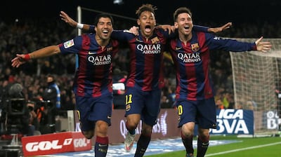 Luis Suarez, Neymar and Lionel Messi formed a formidable attack for Barcelona for three seasons. Reuters