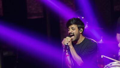 Lead vocalist Sameer Gadhia of Young the Giant performs at the iHeartRadio theatre in Burbank, California 14 May, 2014. Reuters