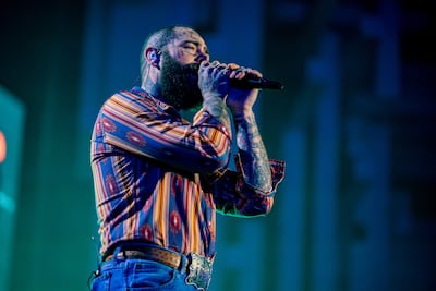 Post Malone, who headlines Soundstorm in Riyadh, is at ease at festivals and stadiums as part of his expanded live show. Photo: MDL Beast