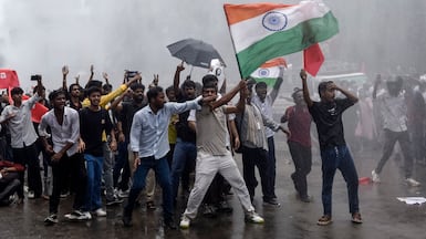 A protest march by the social-media-driven Cockroach Janta Party in Patna, demanding the resignation of India's Education Minister Dharmendra Pradhan over alleged medical entrance exam irregularities. AFP