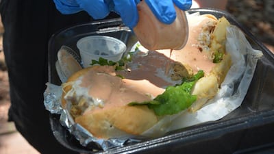 Zinzi's sandwich, a sample on the Savannah Taste Experience food tour. Photo by Rosemary Behan