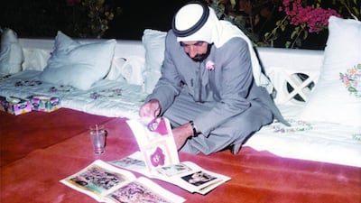 Sheikh Zayed relaxing in the 1970s