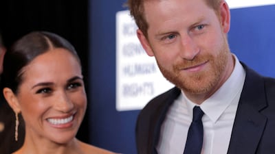 Prince Harry, Duke of Sussex, and Meghan, Duchess of Sussex, at the Robert F Kennedy Human Rights Ripple of Hope Award Gala in New York on December 6, 2022. Reuters