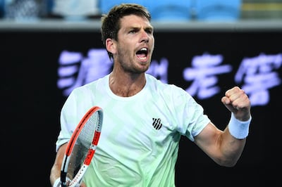 Britain's Cameron Norrie, who has Rafel Nadal next up at the Australian Open, celebrates after beating Roman Safiullin of Russia on Thursday. AFP