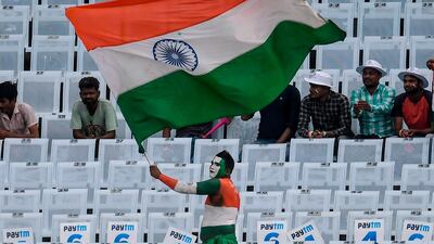 An India fan in Ranchi yesterday. AFP