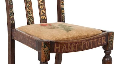 JK Rowling used the chair to write the first two Harry Potter books. Courtesy Heritage Auctions