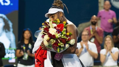 Serena Williams of the US wipes away tears. EPA