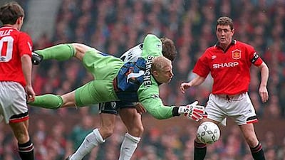 Peter Schmeichel, the goalkeeper, had a strong personality and talent. Without him Manchester United could not have won titles they did. Nick Potts / Action Images