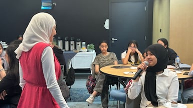 The University of Wollongong in Dubai and Help AG (a cybersecurity company that is part of e&) held a STEAM camp for young girls in grades 6-10 in April 2024. Photo: Help AG