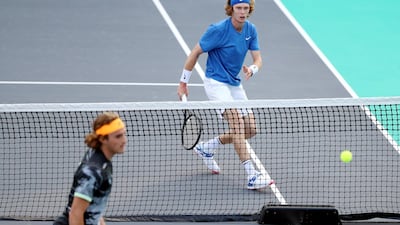 Andrey Rublev at the Mubadala World Tennis Championship on Thursday. Chris Whiteoak / The National