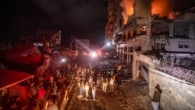 The site of the strike in the Al Remal neighbourhood of Gaza City. EPA